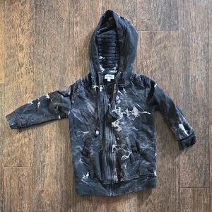 Posh Kiddos Black and White Hooded Zip Up